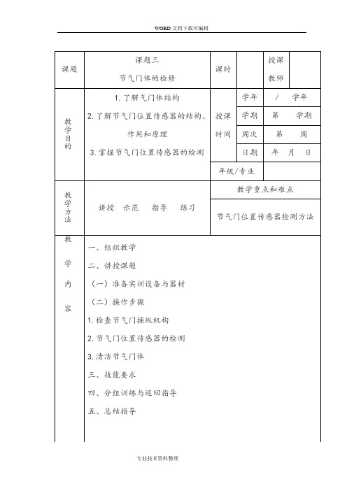 节气门体的检修