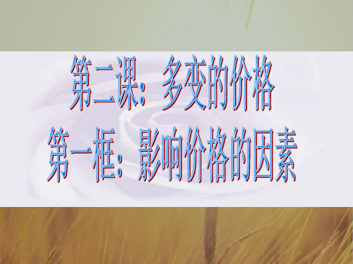 高中政治必修一 2-1影响价格变动的因素 课件1 共27张 精品