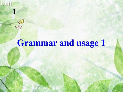 Unit 1 Grammar and usage 1 课件-高中译林版必修1精品