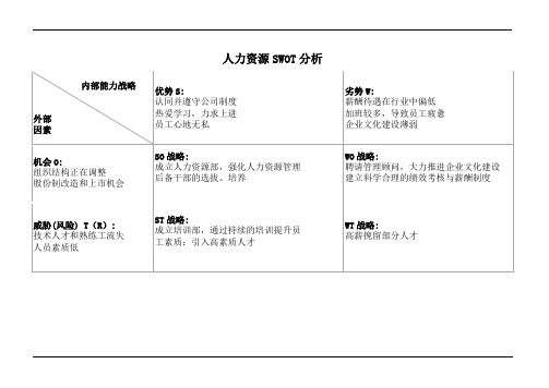 人力资源swot分析