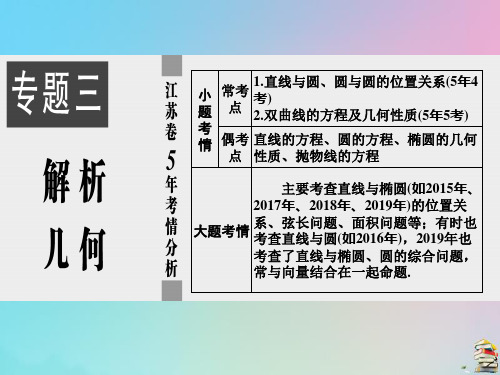 文理通用江苏省2020高考数学二轮复习专题三解析几何第8讲直线与圆课件