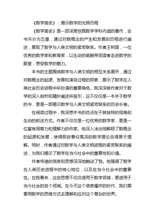 关于数学方面课外书的读后感300字