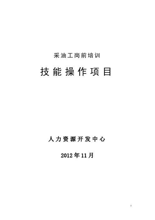 采油工岗前培训技能操作项目