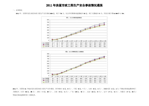 2011年房屋市政工程生产安全事故情况通报