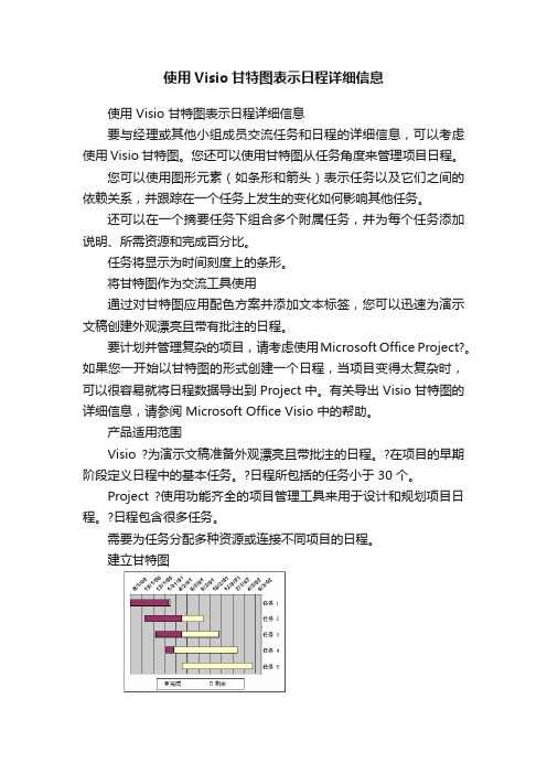 使用Visio甘特图表示日程详细信息