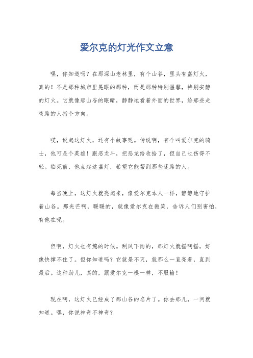 爱尔克的灯光作文立意