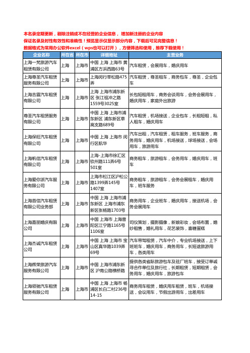 新版上海市婚庆用车工商企业公司商家名录名单联系方式大全12家