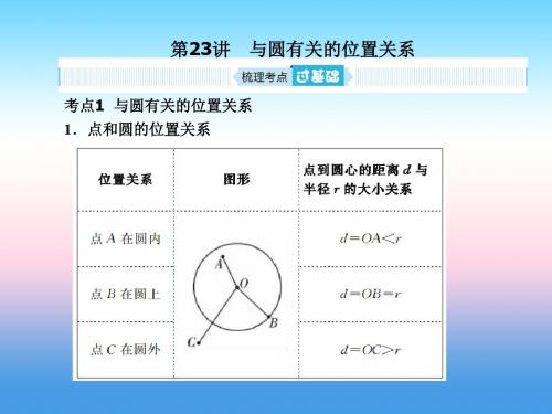 安徽省中考数学复习系统复习成绩基石第六章圆第23讲与圆有关的位置关系课件