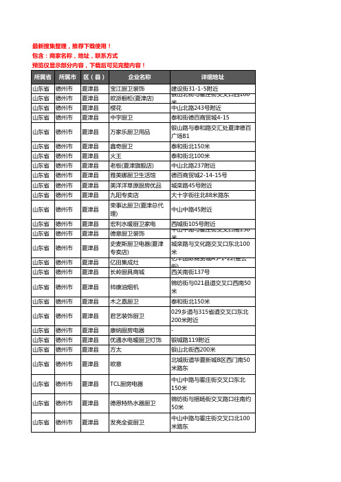 新版山东省德州市夏津县厨卫电器企业公司商家户名录单联系方式地址大全63家