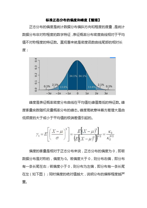 标准正态分布的偏度和峰度