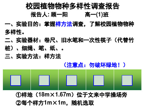 高中生物沪科版生物多样性植物物种多样性学生调查报告部优课件