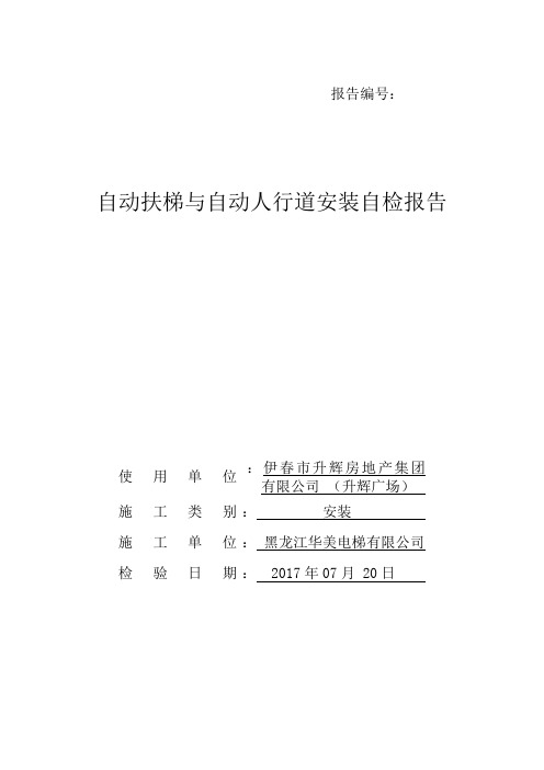 2014版扶梯安装自检报告(1)