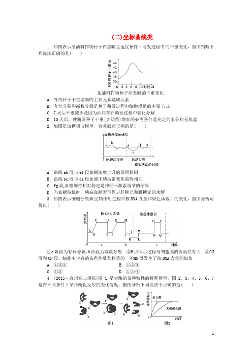 优化方案(浙江专用)高考生物二轮复习特色专项训练1热点题型冲刺(二)坐标曲线类