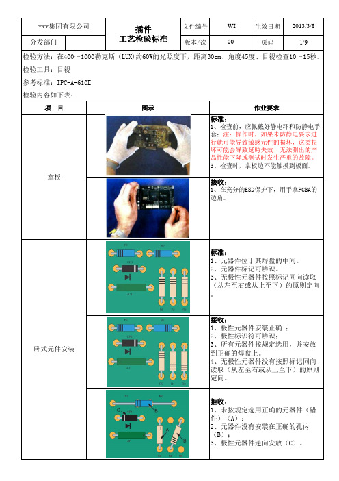 插件工艺检验标准