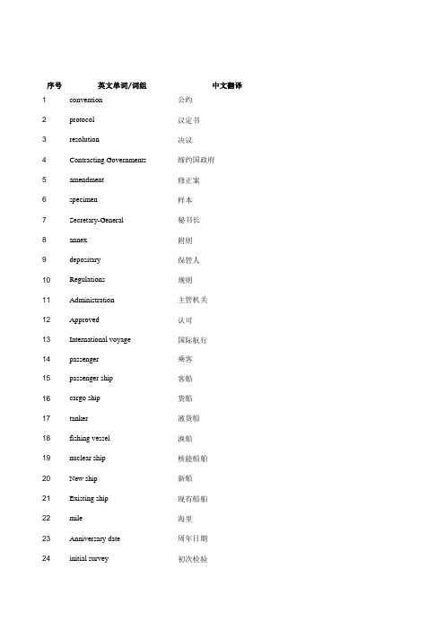 solas公约及其修正案术语清单xls