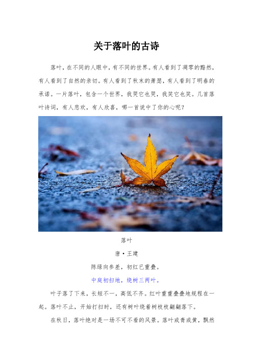 关于落叶的古诗