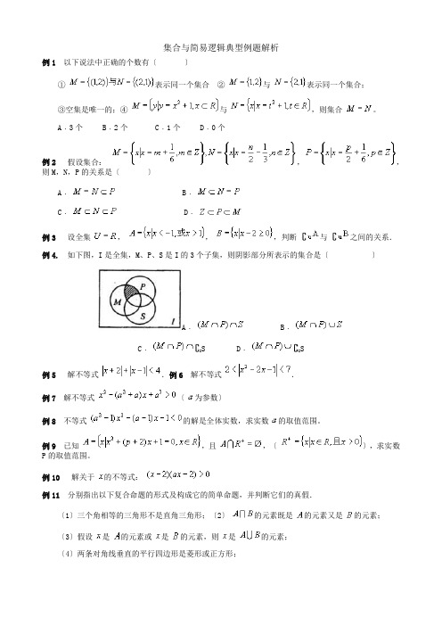 集合与简易逻辑典型例题解析