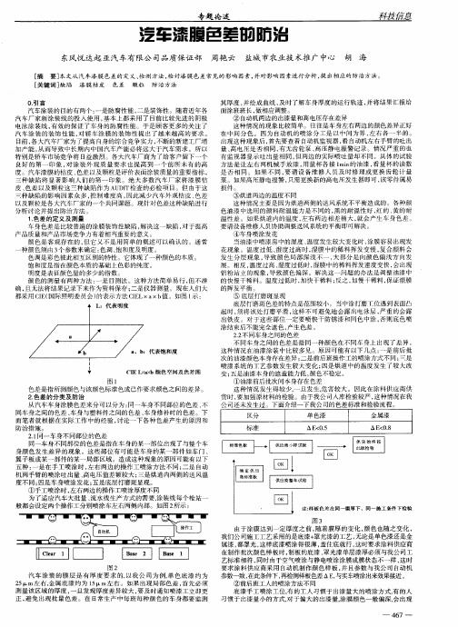 汽车漆膜色差的防治