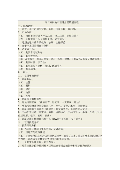 深圳万科项目全程策划