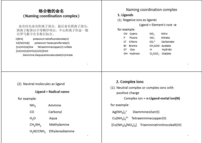 02 化学专业英语络合物的命名