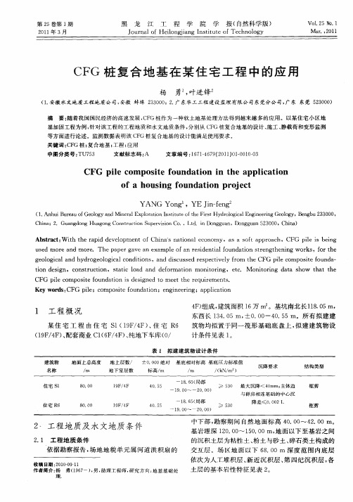 CFG桩复合地基在某住宅工程中的应用