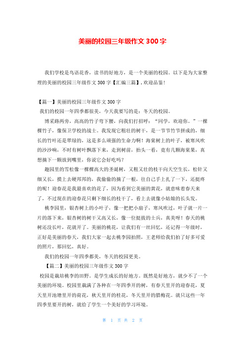 美丽的校园三年级作文300字