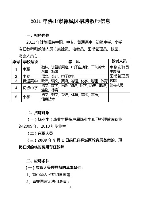 教师招聘信息