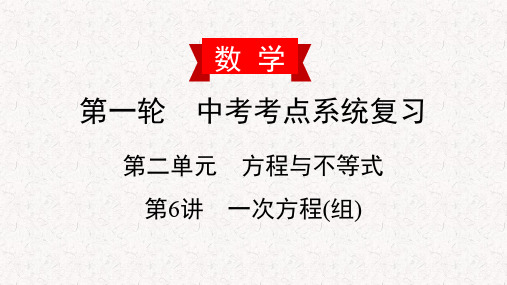 2020届部编人教版数学中考复习讲解课件第二单元方程与不等式PPT