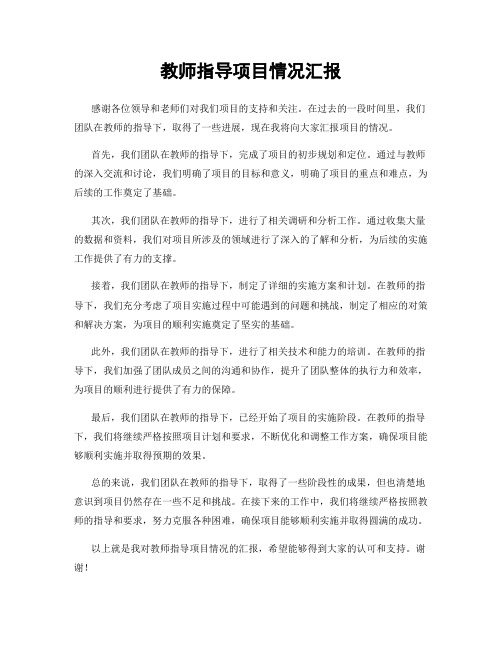 教师指导项目情况汇报