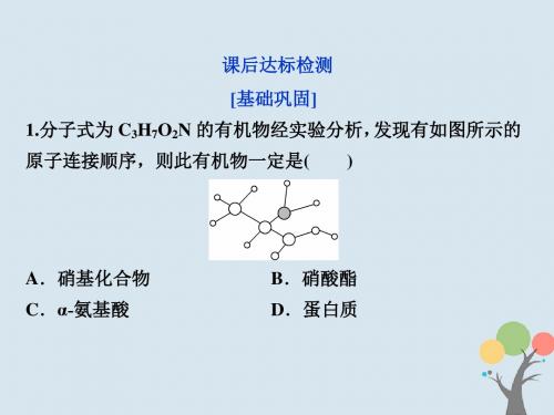 高中化学第四章生命中的基础有机物质第三节蛋白质和核酸课后达标检测课件新人教版选修5