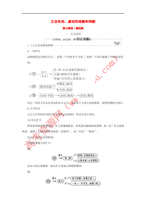 2018年高考语文一轮复习(核心梳理 提技能)2.1.1文言实词、虚词的理解和判断 新人教版