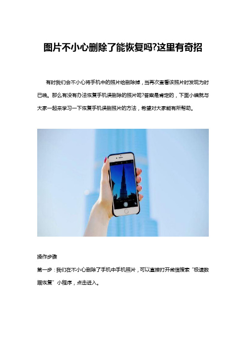 图片不小心删除了能恢复吗这里有奇招