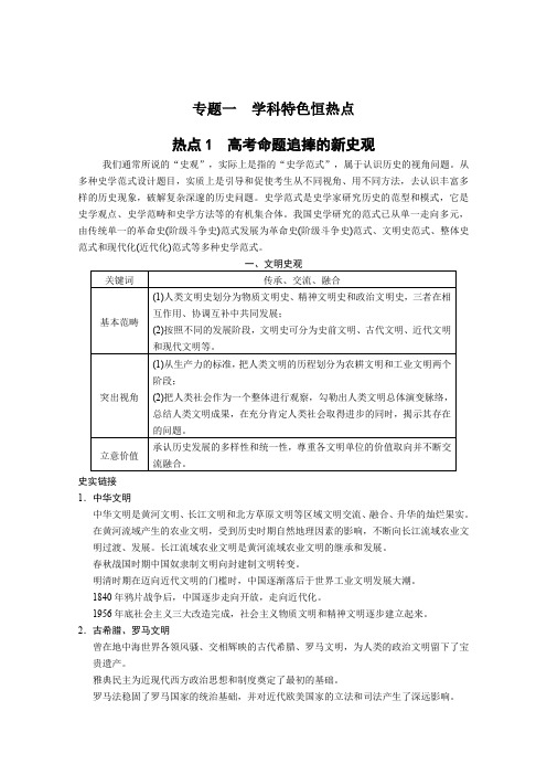 【考前三个月·福建专用】2014高考历史二轮第二部分高考热点部分热点1