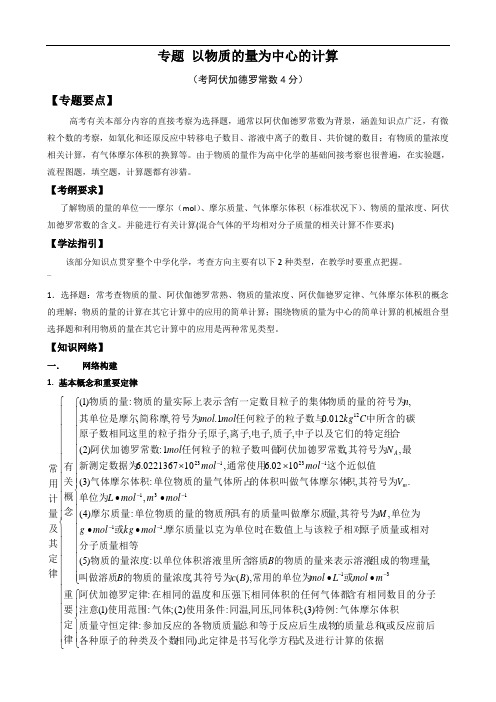 阿伏伽德罗常数知识点题目汇编(修改)