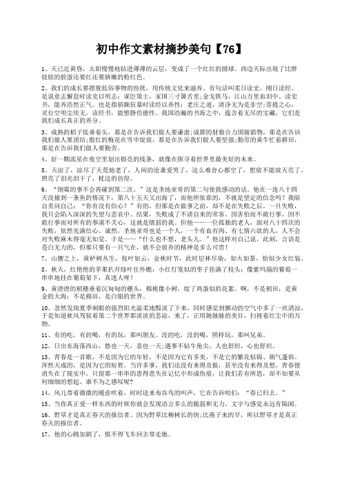 度米文库精品文档初中作文素材摘抄美句【76】