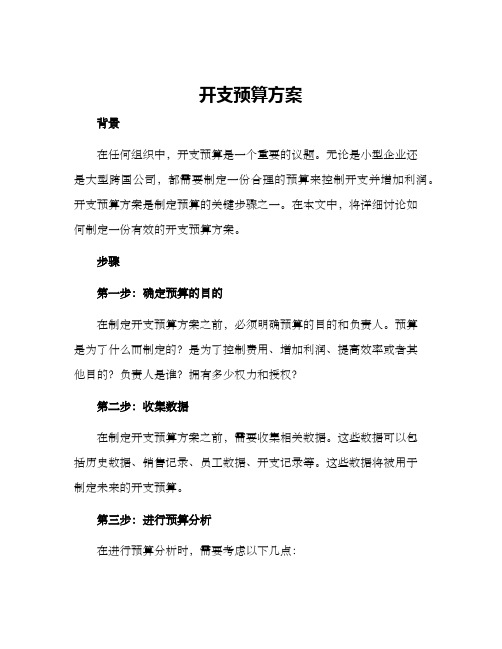 开支预算方案