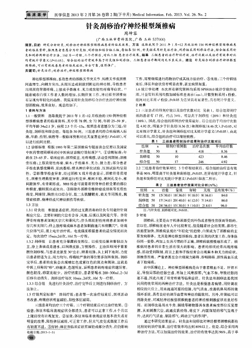针灸刮痧治疗神经根型颈椎病