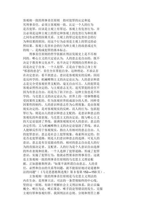 主客观相一致的刑事责任原则