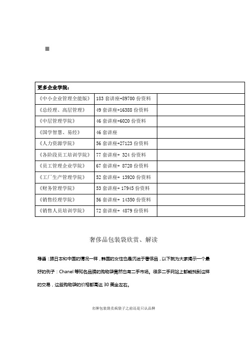 包装印刷奢侈品包装袋的欣赏与解读(doc 13页)