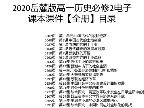 2020岳麓版高一历史必修2电子课本课件【全册】