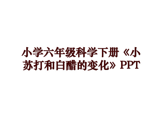 小学六年级科学下册《小苏打和白醋的变化》PPT