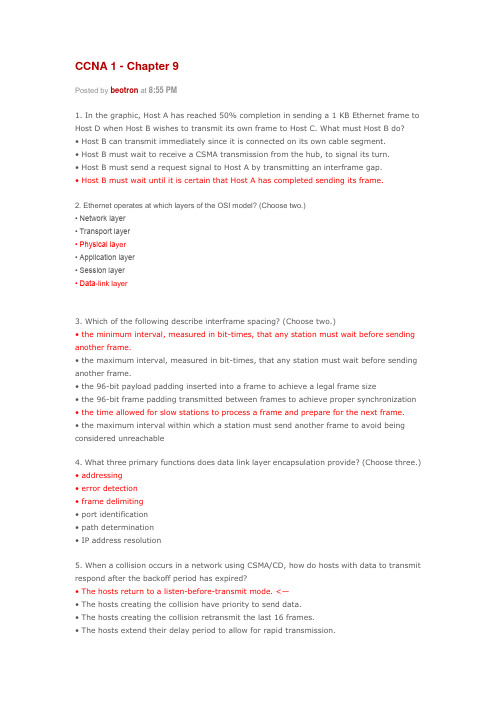 CCNA 1 - Chapter 9