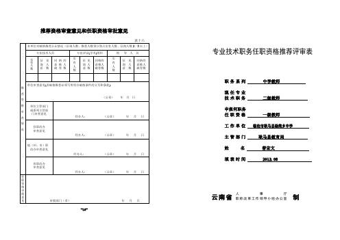 推荐评审表(空表)