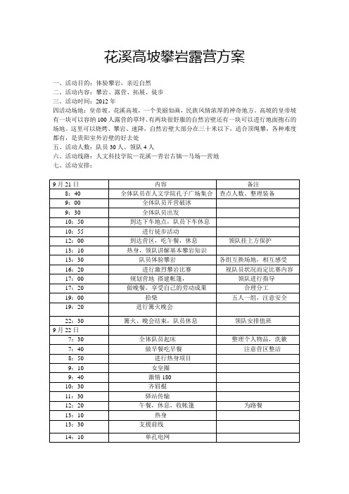 花溪高坡攀岩露营2