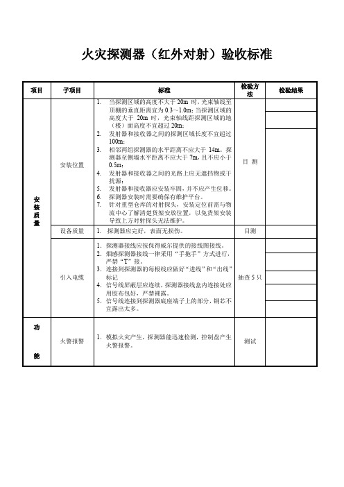 红外对射探测器验收标准