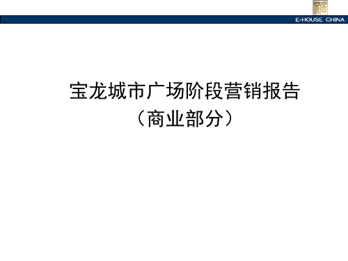 某城市广场阶段营销报告PPT(42张)