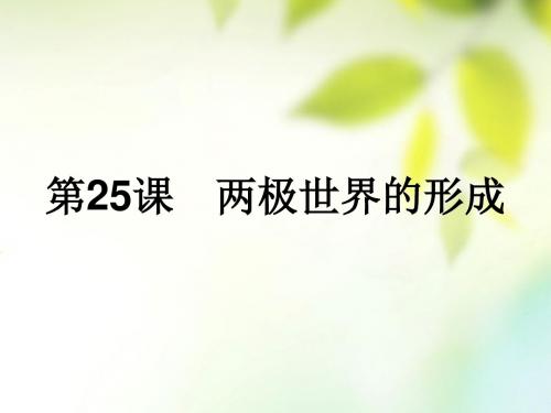 高中历史第八单元当今世界政治格局的多极化趋势第25课两极世界的形成课件新人教版必修1