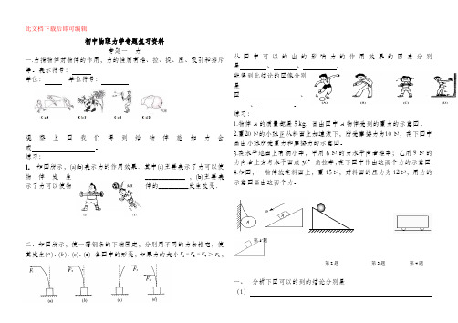 初中物理力学专题复习资料(完整资料).doc