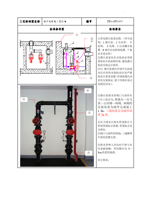 潜污泵安装工艺标准