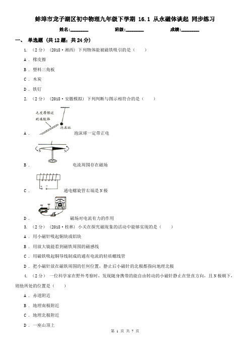 蚌埠市龙子湖区初中物理九年级下学期 16.1 从永磁体谈起 同步练习